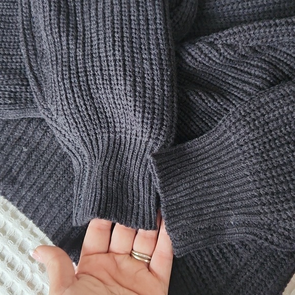 Chunky knit tie long sleeve Fashion nova sweater M Goth BASICS - Picture 7 of 11